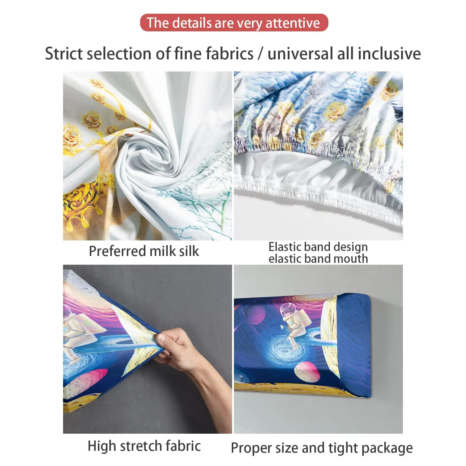 Description Picture 2 of itemGeometric Crown Print All-Inclusive Dust Cover Air Conditioner Cover Indoor Easy Cleaning Cover Air Conditioning Protective Case