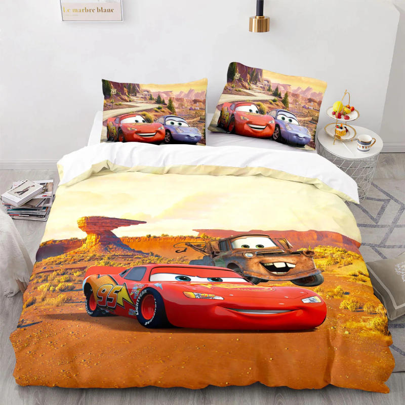 Description Picture 3 of itemCars Lightning McQueen  3D Children's Bedding Set 3-piece Set 1 Quilt Cover 100% Polyester Home Decor Cartoon