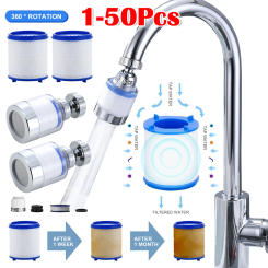 1-50Pcs Faucet Filter Elements Water Purifier Filter For Shower PP Cotton Filtration For Kitchen Remove Chlorine Heavy Metals