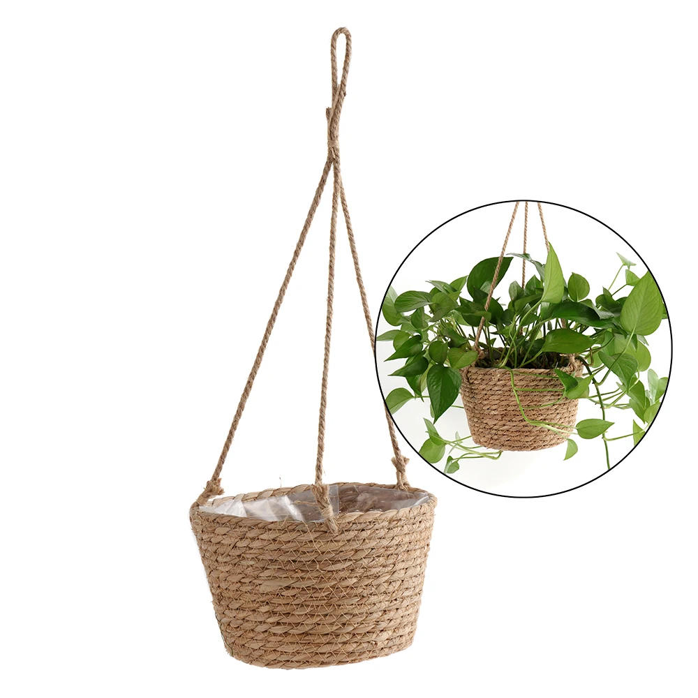 Description Picture 4 of itemGarden Hanging Planter Macrame Plant Storage Basket Jute Rope Woven Indoor Outdoor Flower Pot Holder Plant Hangers Home Decor