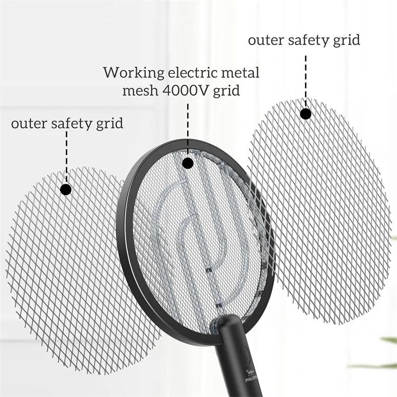 Description Picture 5 of itemElectric Fly Swatter 4000V Bug Zapper Racket 2 in 1 Fly Swatter with 1200mAh Battery Rechargeable Mosquito Killer Lamp