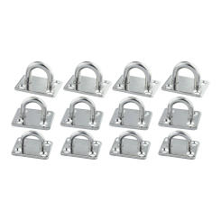 5/10pcs 316 Stainless Steel Square Pad Eye Plate Hook 5mm/6mm/8mm Hanger Heavy Duty Ceiling Wall Boating Yacht Shade Sail Marine