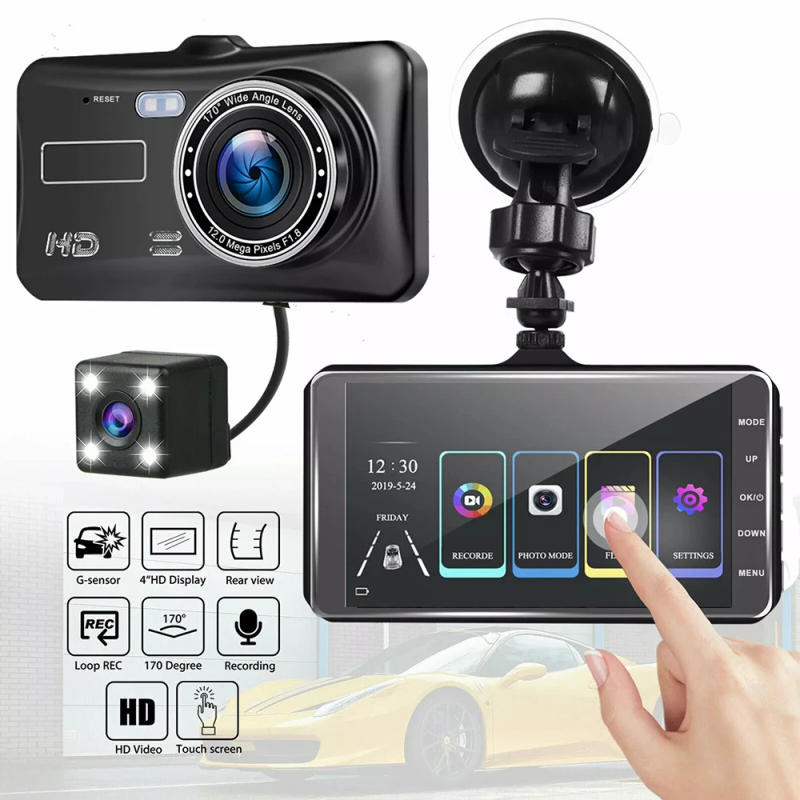 Description Picture 3 of item4inch Touch Screen Car DVR 24h HD 1080P IPS Dash Cam Front and Rear Camera Vehicle Black Box Night Vision Driver Video Recorder