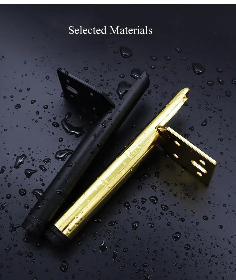 Description Picture 6 of itemOulylan 4pcs Furniture Legs Metal Sofa Feet Black Gold Silver Home Bed Tv Cabinet Coffee Table Legs Hardware Replacement Legs