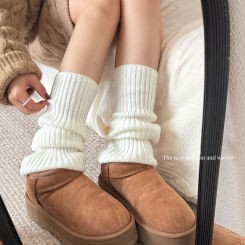40cm Knitted Lolita Leg Warmers Women's Long Socks Winter Wool Foot Cover Arm Warmer Y2K Girl JK Crochet Heap Socks Boot Cuffs