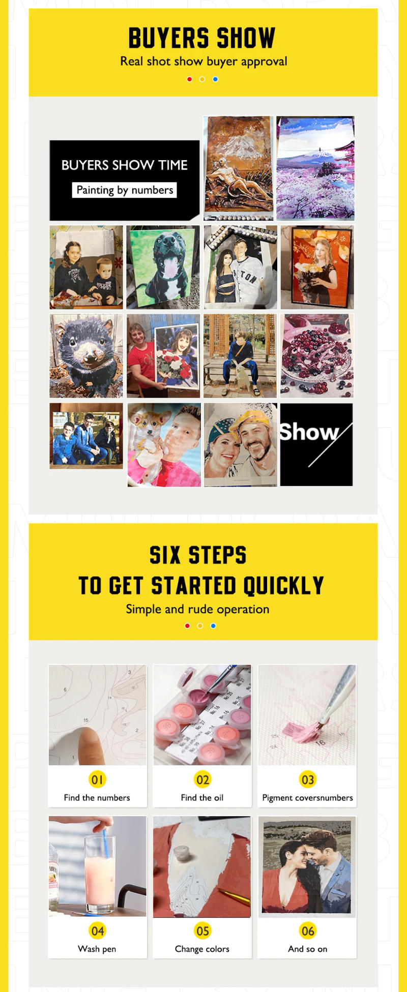 Description Picture 5 of item24/36/48 Color Personalised Paint By Numbers Photo Custom DIY Oil Painting By Number Picture Canvas Portrait Family Children