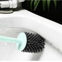 Silicone Toilet Brush Wc Quick Drying Bracket Gap Brush With Holder Flat Head Soft Bristles Cleaning Tools Bathroom Accessories