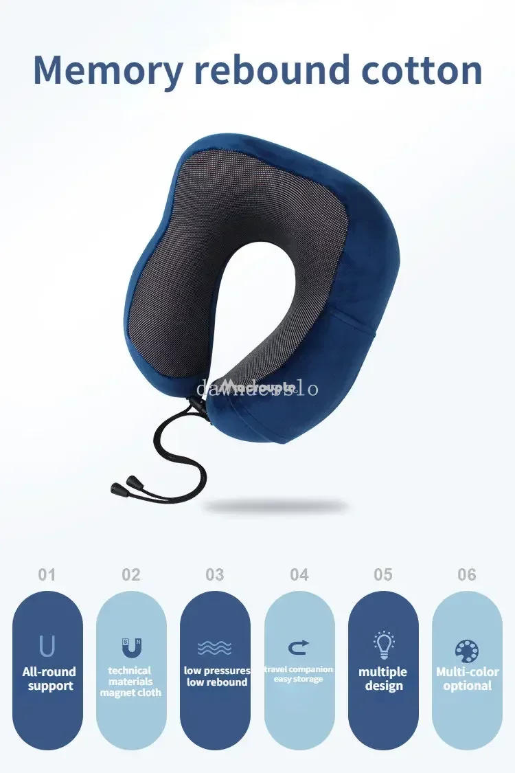 Description Picture 2 of itemMemory Foam U-shaped Neck Pillow Soft Travel Pillow Massage Neck Sleeping Pillows Plane Car Cervical Spine Pillow Bedding Nap