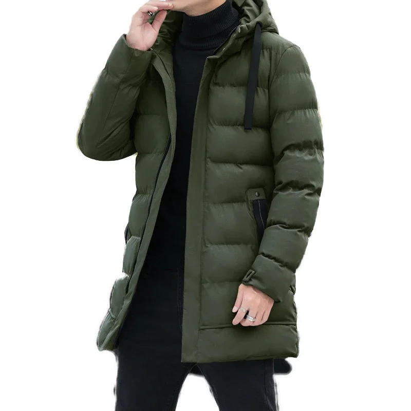 Description Picture 5 of itemMid-length Hooded Foe Men Warm Coat Male Winter Warm Long Outwear Hooded Thicken Winter Puffer Jacket Fashion Parka Overcoat