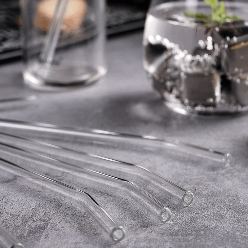 Description Picture 5 of item200*8mm Clear Glass Straws for Smoothies Cocktails Drinking Straws Healthy Reusable Eco Friendly Straws Drinkware Accessory