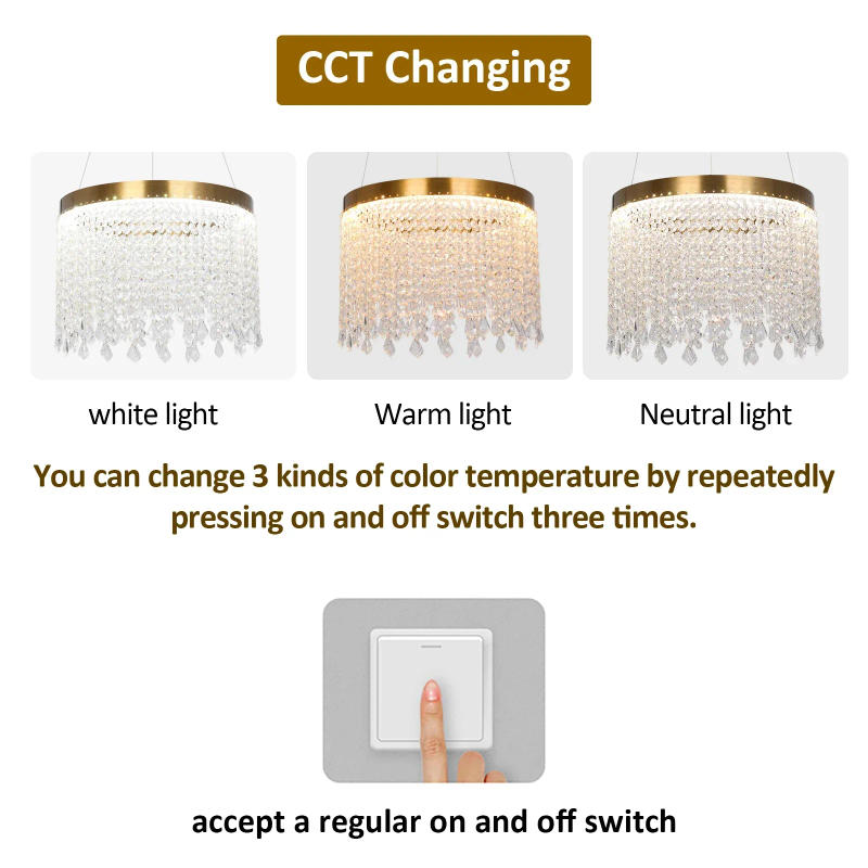 Description Picture 4 of itemModern Crystal Led Chandelier Nordic Pendant Lighting Ceiling Lamp Living Dining Room Decor Indoor Hangin Fixture Kitchen Island
