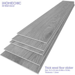3D Self-Adhesive thick Wood Grain Floor sticker Wallpaper Modern Wall Sticker Waterproof Living Room Toilet Kitchen Home Decor
