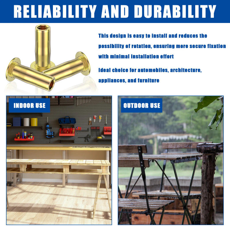 Description Picture 6 of item50Pcs Flat Head Rivet Nut M5 Flat Head Rivet Nut Sturdy Flat Head Threaded Insert Nut Kit Rivet Nut Replacement Set