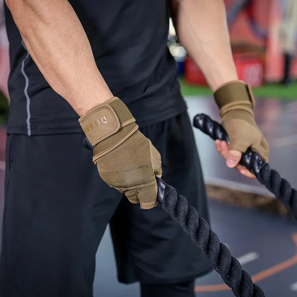 Description Picture 3 of itemAnti-Slip Half Finger Bodybuilding Gym Gloves Weightlifting Dumbbell Training Fitness Gloves Crossfit Workout Exercise For Man