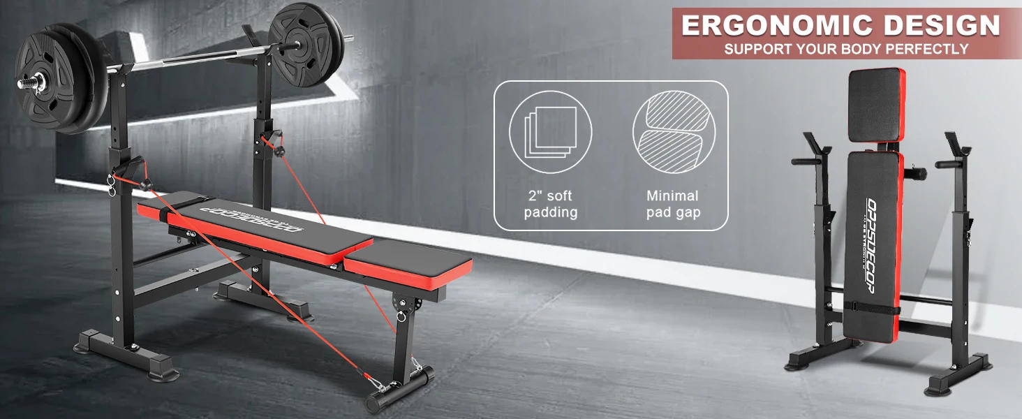 Description Picture 5 of item600lbs 6 in 1 Weight Bench Set with Squat Rack Adjustable Workout Bench with Leg Developer Preacher Curl Rack Fitness
