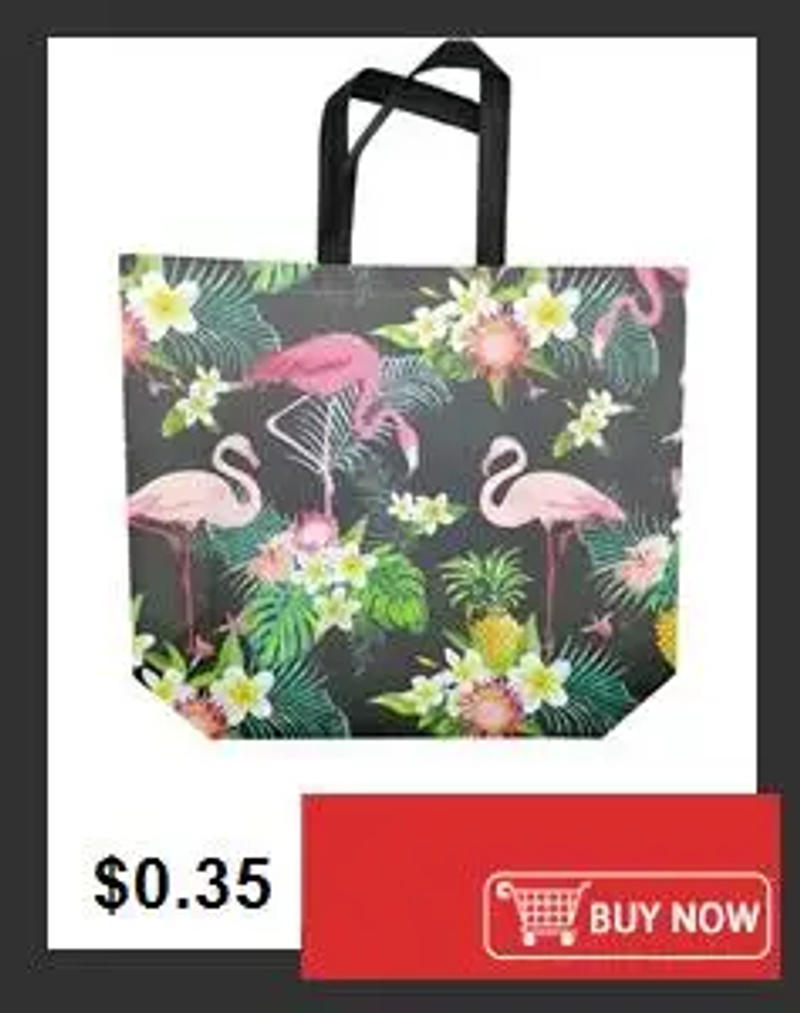 Description Picture 3 of itemCartoon Printing Folding Bag Film Coated Non-woven Fabric Waterproof Shopping Pouch Takeaway Bag Portable Shopping Bag