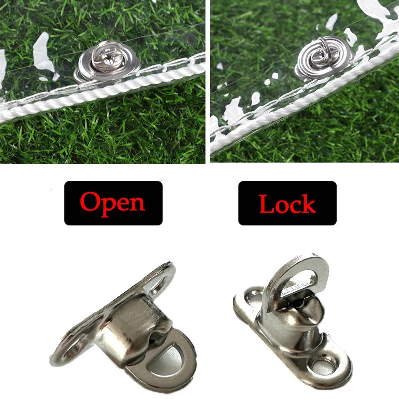 Description Picture 5 of item0.35mm/0.55mm Outdoor Clear Vinyl Tarpaulin With Zipper Patio Pergola Tarp Curtain with Twist Lock Transparent Heavy Duty Canvas