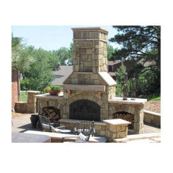 NEW Antiqued Slate Cladding Outdoor Patio Stone Wood Burning Fireplace