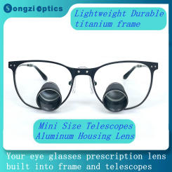 Mini Telescopes 2.5X 3X 3.5X Optional Black Titanium Frame TTL Dental Surgical Loupes Customized Working Distance