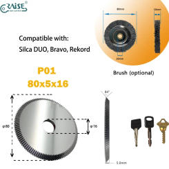 Milling Cutter P01 80x5x16 With Nylon Brush 80×10×10 Compatible with Silca DUO Bravo Rekord Key Cutting Machine Locksmith Tools