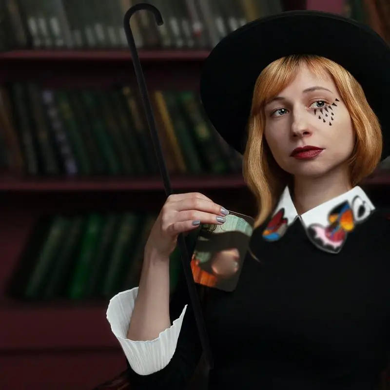 Description Picture 5 of itemCrutch Staff Party Prop Cosplay Staff Decorative Walking Costume Trick Peformance Plastic Hats