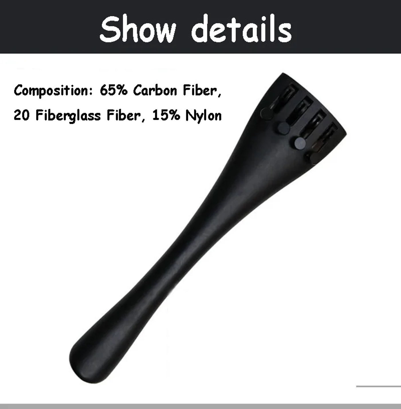 Description Picture 4 of item4/4 3/4 1/2 1/4 1/8 1/10 1/16 carbon fiber cello tailpiece with tailgut and cello Fine Tuning ,cello parts,cello accessories