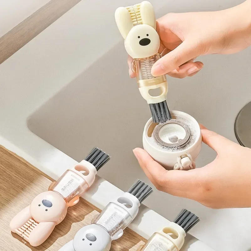 Description Picture 6 of item4 in 1 Cup Lid Gap Cleaning Brush Hanging Cute Bunny Insulation Bottle Cleaning Silicone Cup Holder Cleaner Home Kitchen