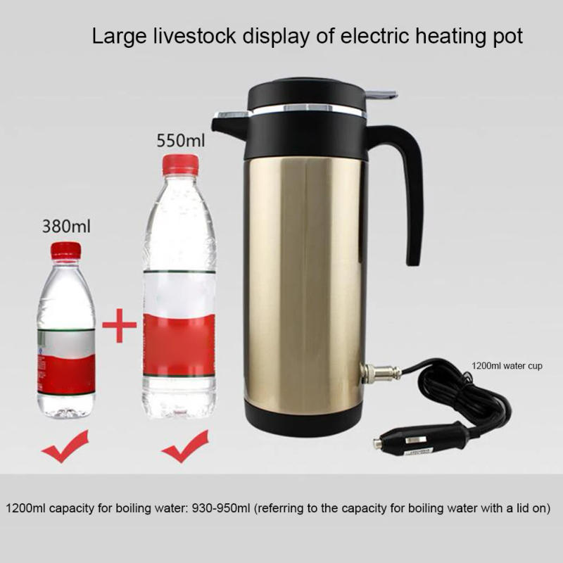 Description Picture 5 of item930-950ML Car Hot Kettle Portable Water Heater Leak-Proof Design 12/24 V Stainless Steel Kettle Fast Boiling Coffee Tea Drinks