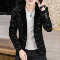 Thin Jacket for Men Party Golden Slim Fit Coats Man Suits and Blazers Elegant Menswear Fashion 2024 Classic New in Summer Casual