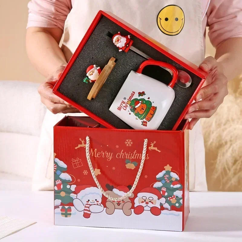 Description Picture 5 of itemMug gift box ceramic mug Christmas gift Ceramic mug mug with lid with spoon set cup cup cup Coffee cup Christmas