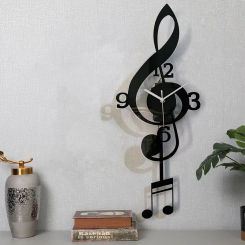 Fashion Music Symbols Creative Living Room Pendulum Wall Clock Home Decoration Restaurant Clock Modern Design Silent Wall Clock