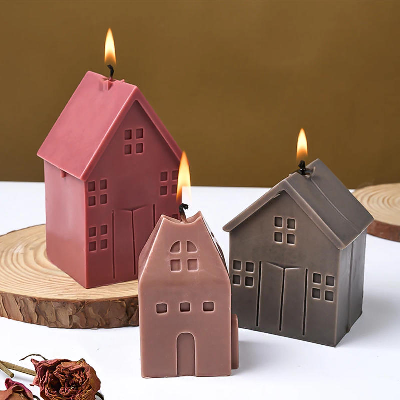 Description Picture 3 of itemConcrete House Silicone Mold DIY Stereoscopic House Candle Soap Ornaments Craft Mould Creative 3D Villa Wooden House Resin Mould