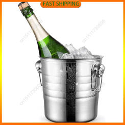 Buy Now Stainless Steel Ice Punch Bucket Wine Beer Cooler Champagne Cooler Portable Bar Party Club Ice Bucket Container 3L