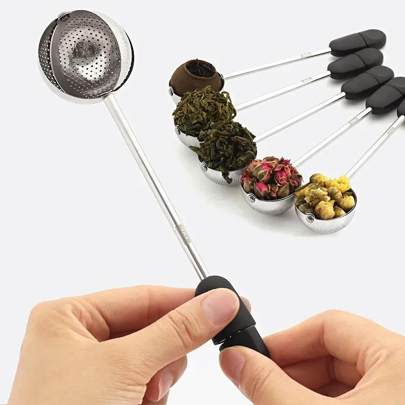 Description Picture 3 of itemMultifunction Tea Infuser Single-sided Rotating Tea Infuser Ball Tea Filter Mesh With Soft Handle Portable Fine Mesh