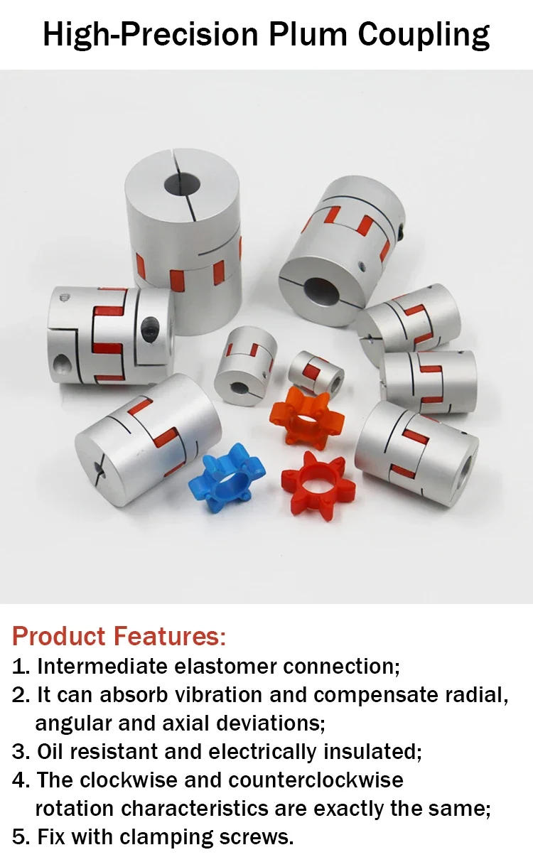 Description Picture 4 of itemD25 L35 5/6/6.35/8/9.525/10/12/14mm Three Jaw Coupler Aluminium Plum Shaft Motor Connector Flexible Coupling