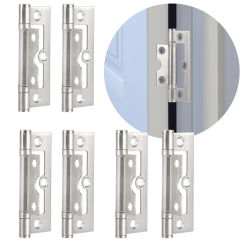 6Pcs Door Hinges Stainless Steel 360 Degrees Rotation Mute Door Window Flat Open Hinge Furniture Hardware Accessories
