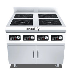 Commercial Induction Cooker 3500W Multi-Head High-Power Electric Ceramic Stove Flat 4-Eye 4-Head Cabinet Stove