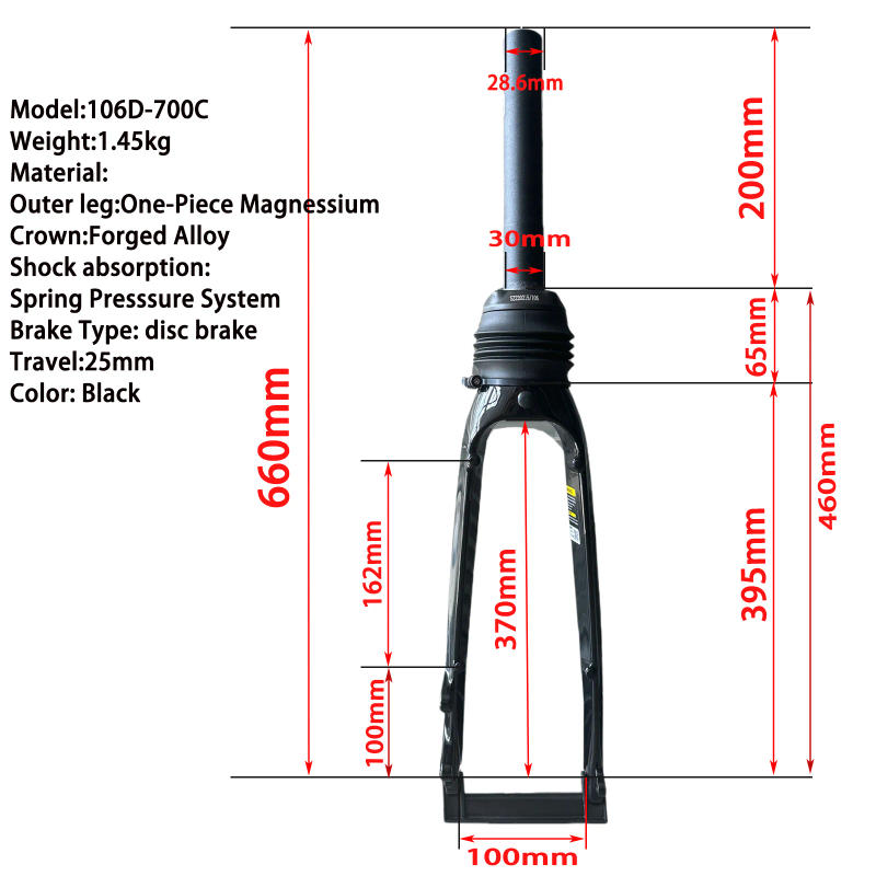 Description Picture 5 of itemZOOM Bicycle Fork MTB Mountain Road City Bike Fork Double Shoulder aluminium alloy Shock Absorber Front Fork 20inch Disk Brake