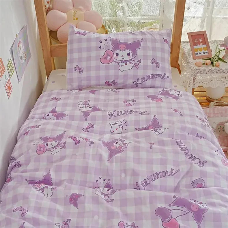 Description Picture 5 of itemSanrio Anime Series Lilac Duvet Cover Cartoon Kuromi Cute Bedding Set Pillowcase Children's Birthday Gift Bedroom Decorations