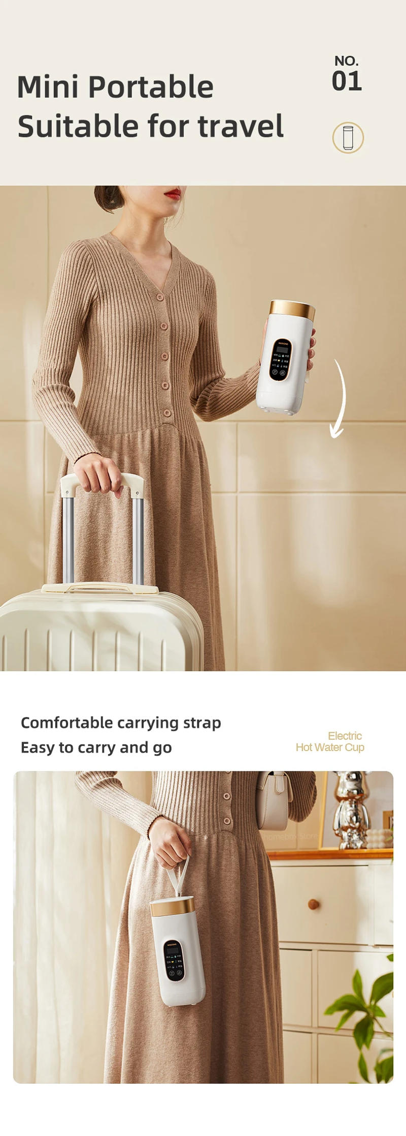 Description Picture 5 of item550ml Electric Kettle Portable Heating Cup Multifunction Boiled Water Pot Smart Teapot Adjustable Temperature Kettles for Travel