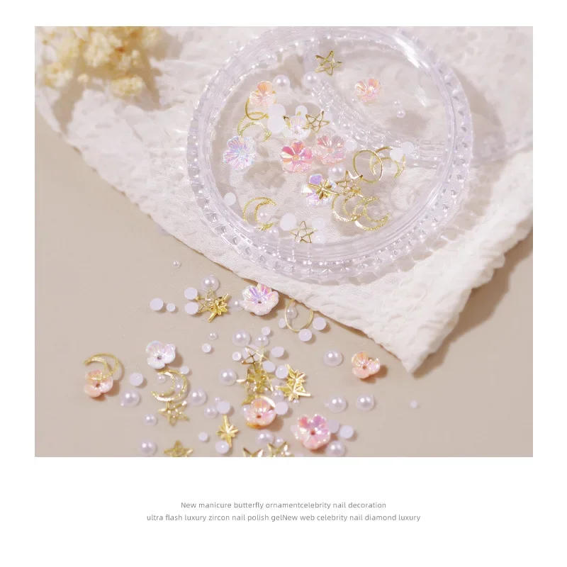 Description Picture 6 of item1 Box Eyes Face Makeup Patch Butterfly Diamond Facial Decoration Pearl Adhesive Rhinestone Glitter Sequin DIY Nail Art Decor