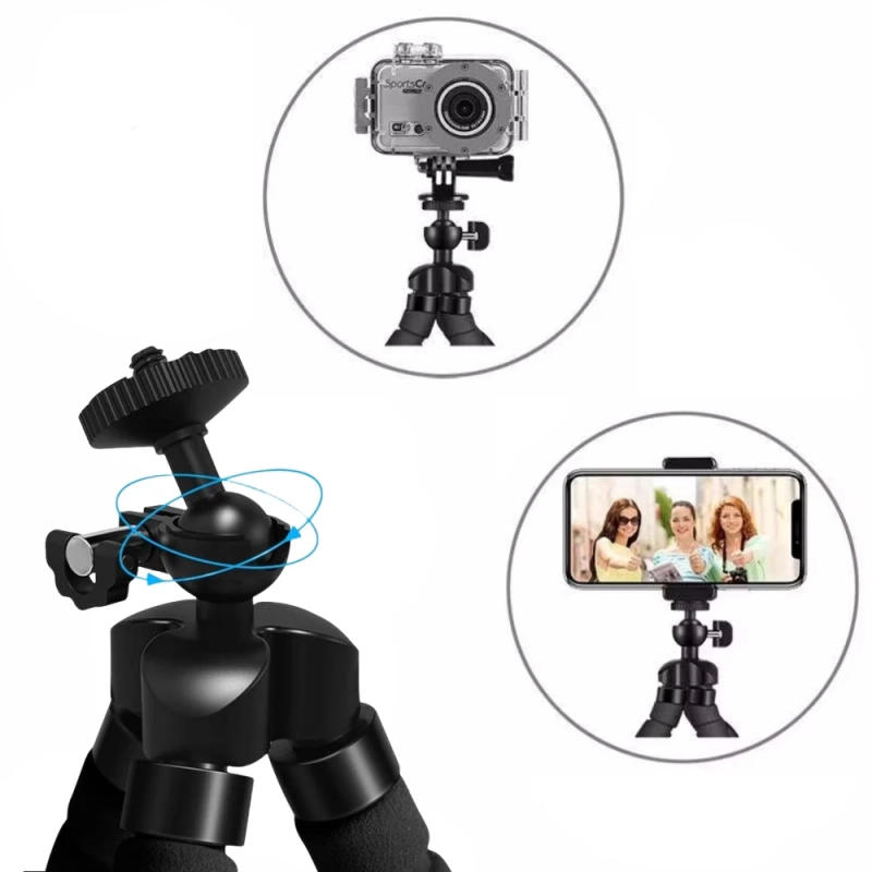 Description Picture 3 of itemFlexible Cell Phone Tripod Mini Cell Phone Tripod with Cell Phone Holder Regular 1/4-20 Screw 360° Swivel Flexible Travel Tripod