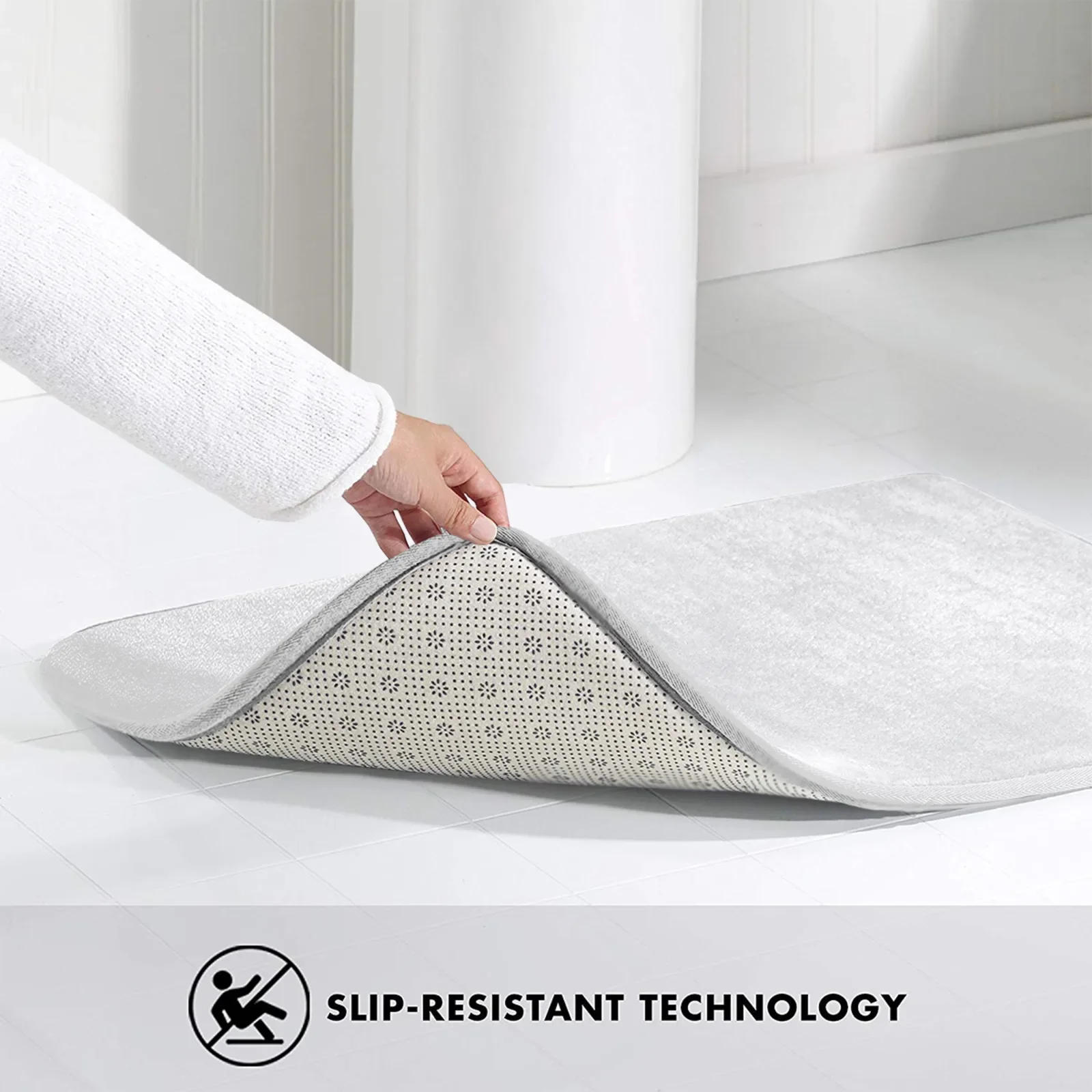 Description Picture 3 of itemAbstract Black White Marble Bath Mat Set Creative Geometric Texture Modern Carpet Home Bathroom Decor Non-slip Rugs Toilet Cover