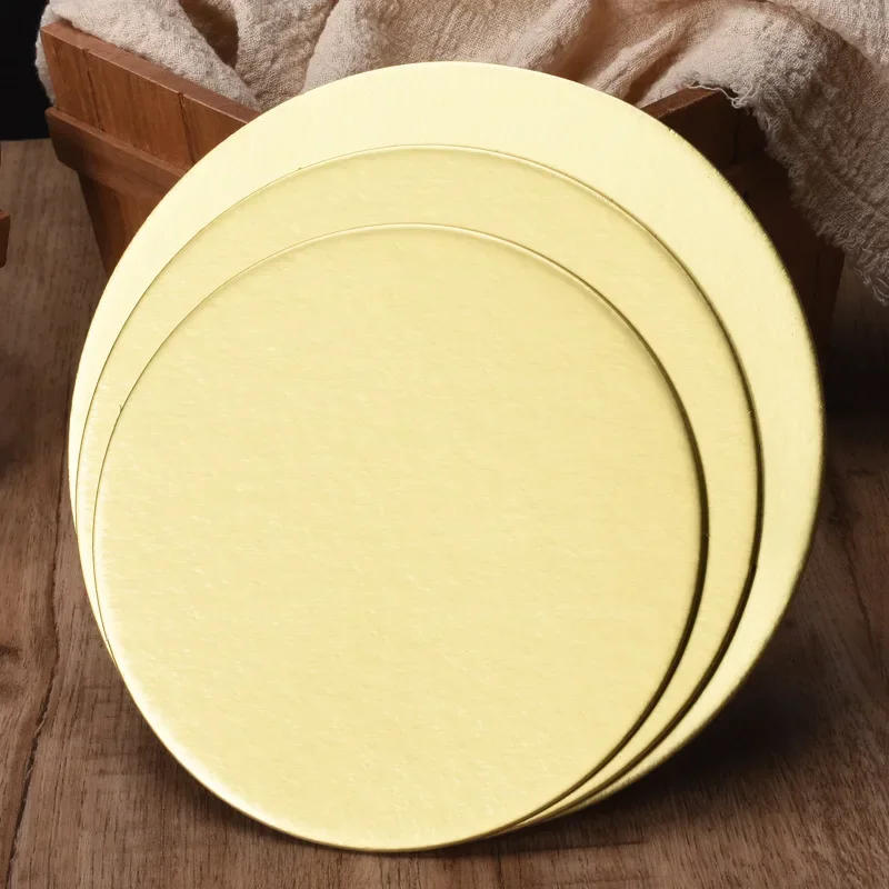 Description Picture 4 of item10/16/22/26cm Golden Round Cake Board Circle Cardboard Base for Cake Decorating Supplies Party Cupcake Dessert Tray Cake Tools