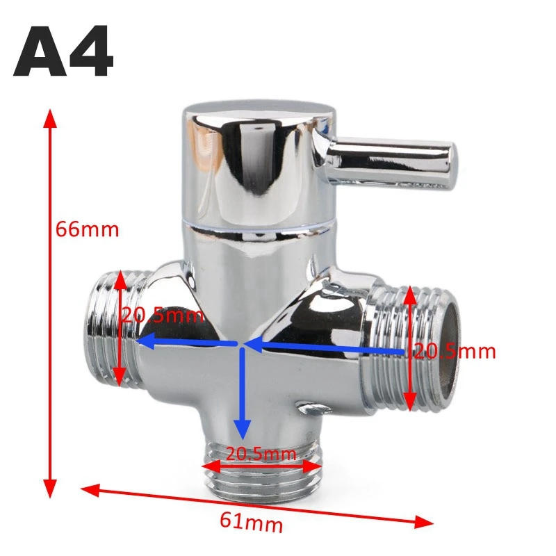 Description Picture 5 of item3-Way Brass Shower Arm Adapter G1/2’’ G3/4 Shower Diverter Valve For Handheld Shower Head Fixed Shower Head Bathroom Accessories