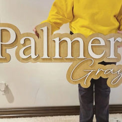 Personalised House Sign Wood&Acr Door Sign Custom Name Sign  Modern House Floating Sign Door Address 3D Number Plaques Outdoor