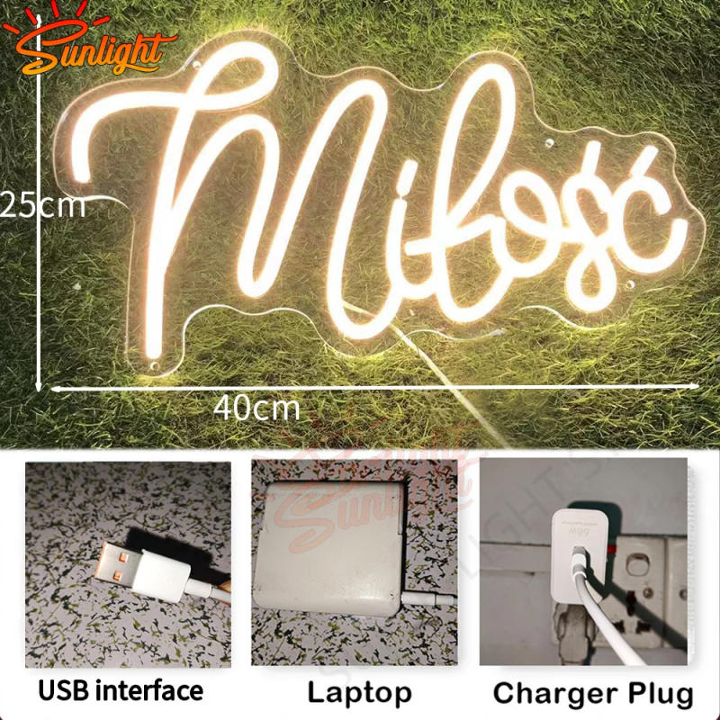 Description Picture 2 of itemLove Neon Sign Birthday Acrylic Lights Love USB with Dimmer for Wedding Party Business Beauty Salon Wall Decor