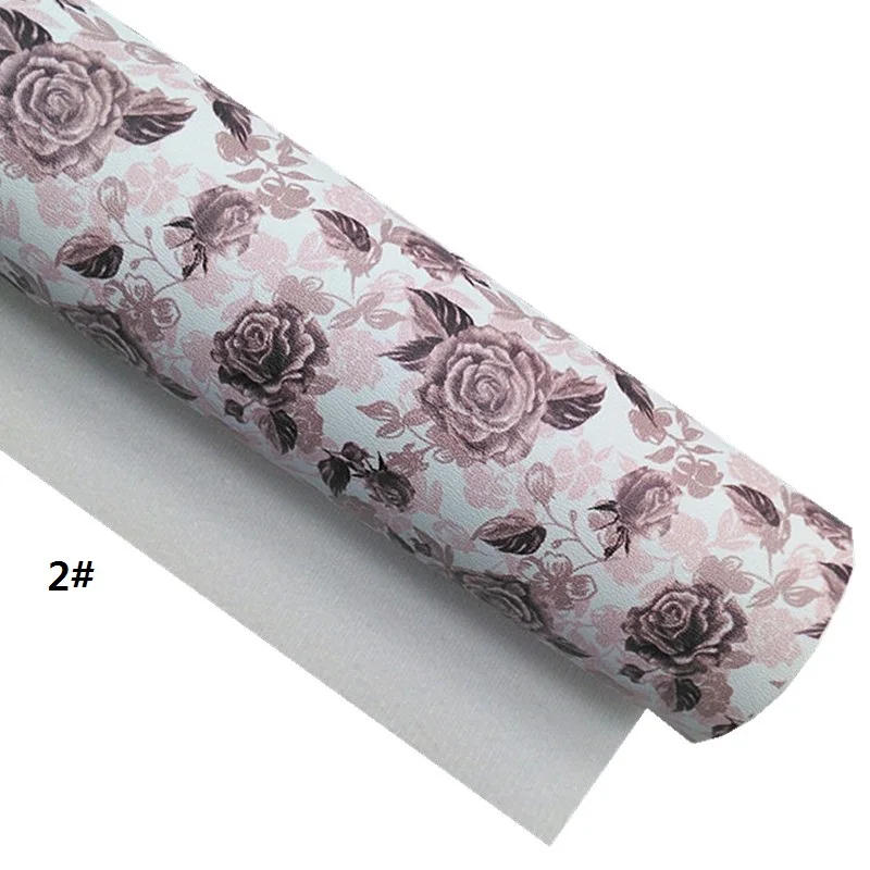 Description Picture 4 of itemRose Gold Glitter Leather Sheets Flowers Printed Synthetic Leather Diamond Textured Glitter For DIY Craft Sheets Mini Rolls W390