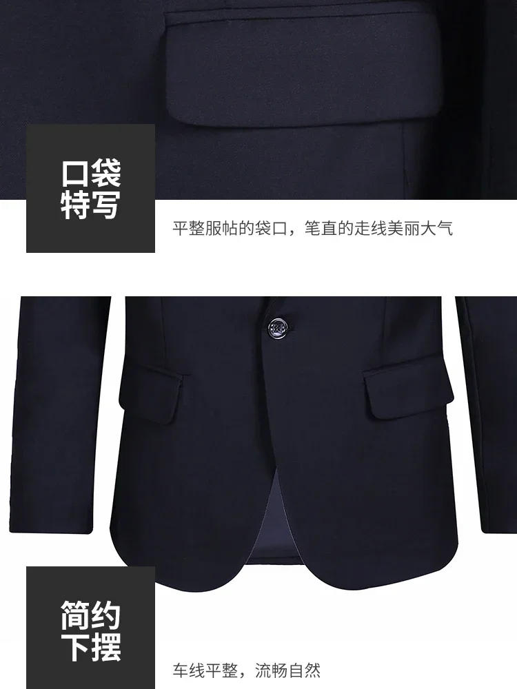 Description Picture 6 of item2023 Men's Business Fashion High Quality Gentleman Black 3 Piece Suit Set / Blazers Coat Jacket Pants Classic Trousers Vest