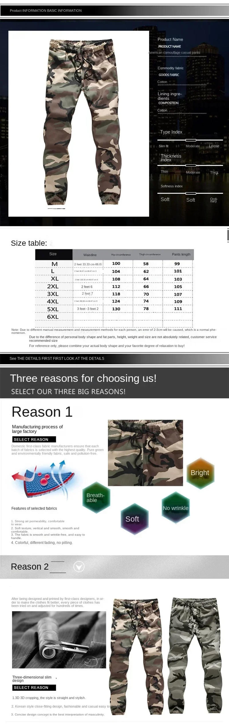 Description Picture 2 of item2023 New Spring and Autumn Men's Fashion Casual Camo Pants Couple Leggings Casual Pants